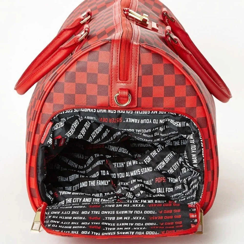 Sprayground Sharks in Paris Duffle Red Checked Edition